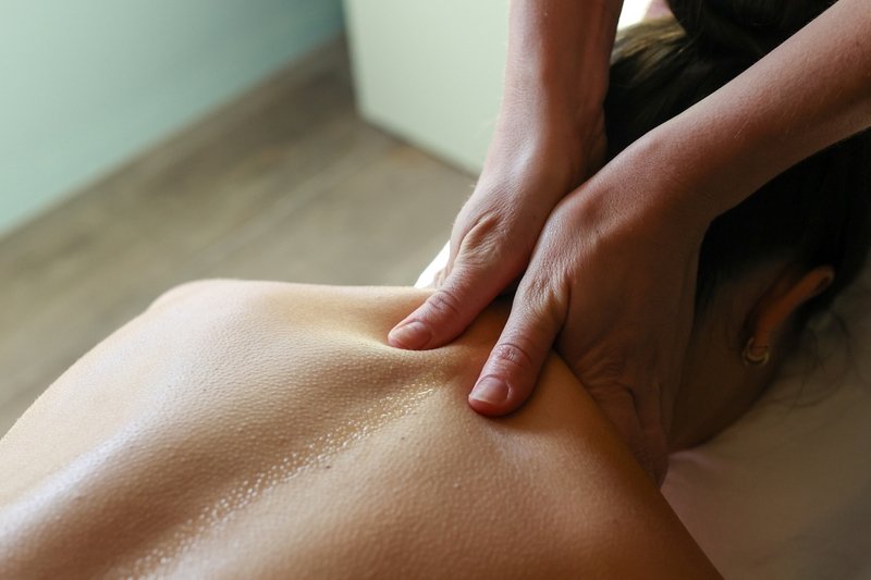 A person receiving a massage